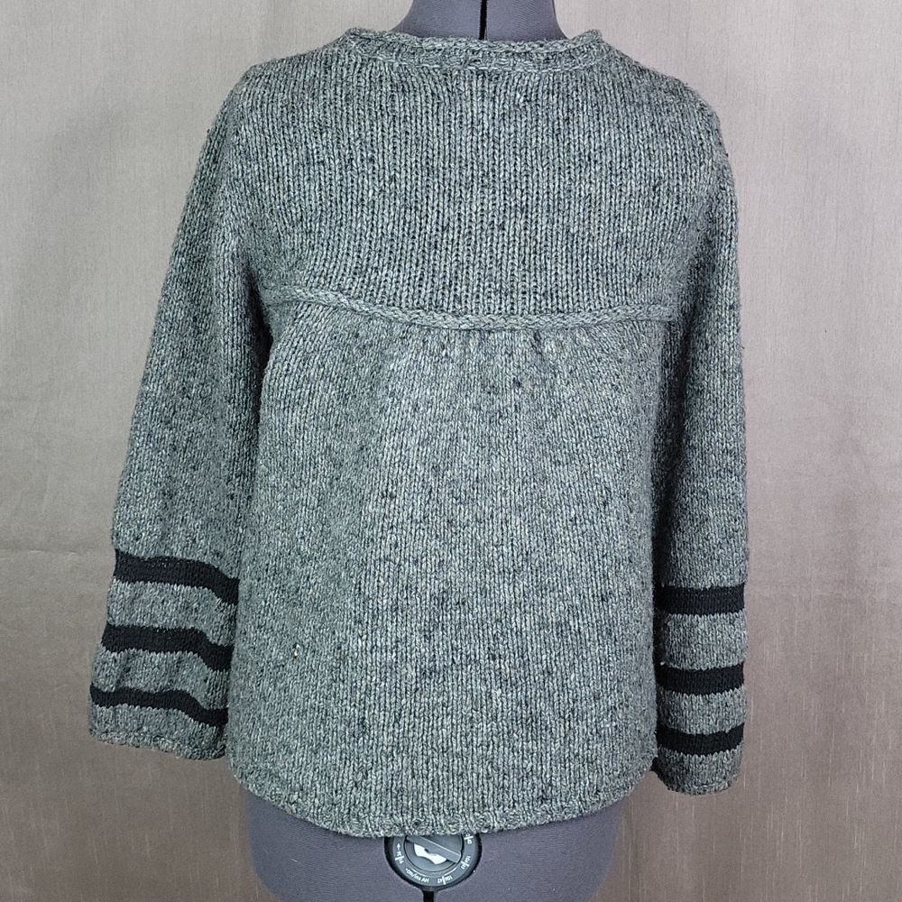 ANGIE Women's Black and Gray Wool Sweater Jacket Large - Picture 7 of 8